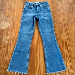 Paige Jeans Colette Crop Flare Womens 24 Blue Mid Rise Stretch Denim